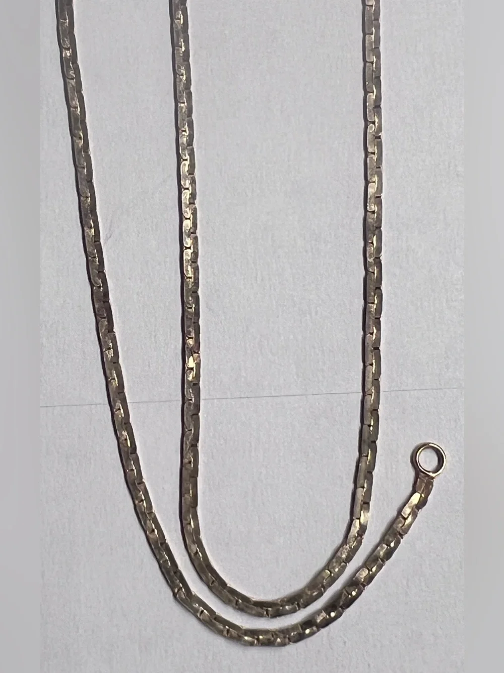 21” 14K 5.0g yellow gold ITALY chain necklace mid-1980s 80s vintage flat brick